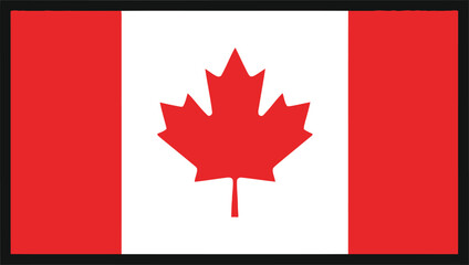 Fototapeta premium Canadian flag with red maple leaf Vector