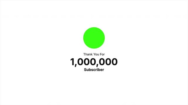 YouTube 1 Million Subscriber Milestone Celebration, One Million Followers Thank You, Social Media Success, Digital Achievement, Content Creator Milestone 4k video