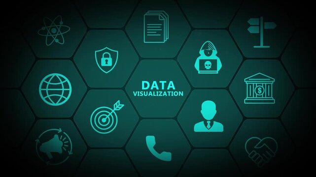 Data Visualization Dashboard Featuring Interactive Analytics Graphics and Modern Neon Technology Interface Design transparent background 4k visuals
