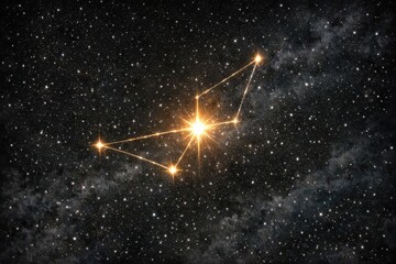 Fototapeta premium A single bright star shines brightly in the dark night sky, with no moonlight to overshadow it