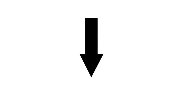 Minimal Down Arrow Symbol with Simple Direction Indicator Design on Bright Background 4k animation video