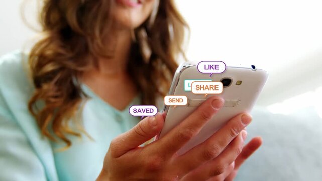 Creator tapping phone, labels: SUBSCRIBE LIKE showing near phone, camera pulling back driving reach