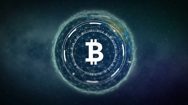 Faint ring forming, circular HUD building mesh, animating rings and visualizing Bitcoin network