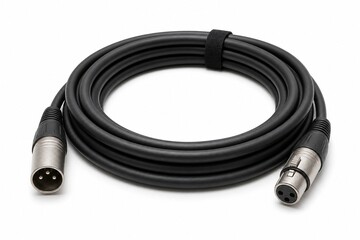 Fototapeta premium Coiled professional stage cable isolated on white