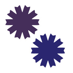 Fototapeta premium Abstract Purple Geometric Starburst Flower Shapes Isolated on White Background Minimal Modern Vector Design
