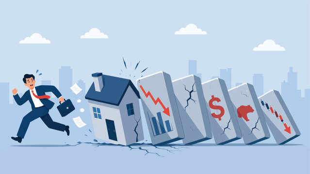 Financial Crisis and Economic Collapse Business Illustration
