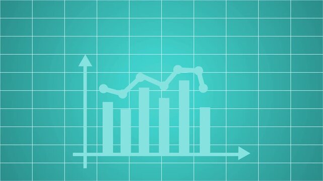 Business bar and line chart infographic animation