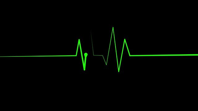 Heartbeat ekg line wave signal animation
