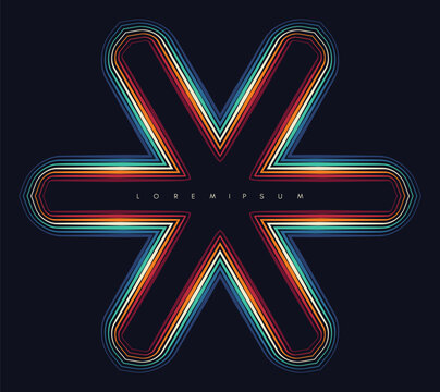 This element is composed of multiple colored lines. It has a glowing effect. It provides a creative backdrop. This vector image is perfect for a brochure, poster, cover, postcard, or presentation.