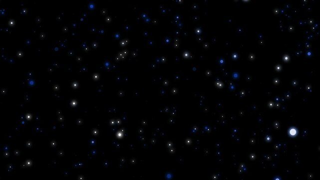 Background filled with scattered glowing dots resembling stars or festive lights animation
