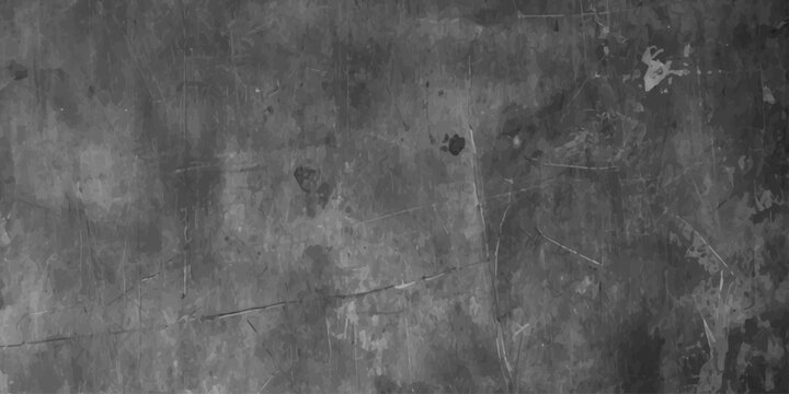 A dark and aged grunge wood background featuring a vintage black concrete wall texture with a dirty grey stone surface pattern