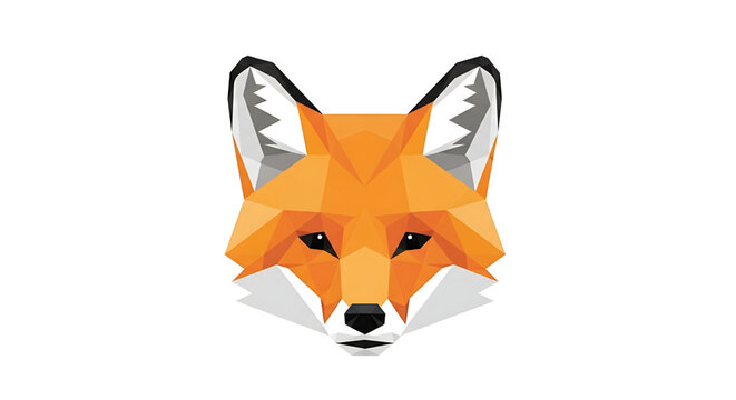 Low poly fox head illustration