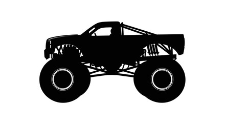 Monster truck silhouette against a white background © Sekh