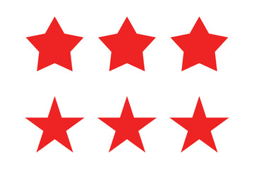 Obraz premium Red three star arranged in two rows on transparent background