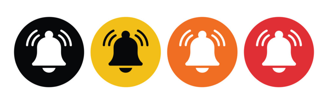 Alarm Bell Reminder Icon Set Modern Outline Vector Collection Showing Notification Bells Alert Indicators And Reminder Symbols Suitable For Application Interface Dashboard And Digital Product Design