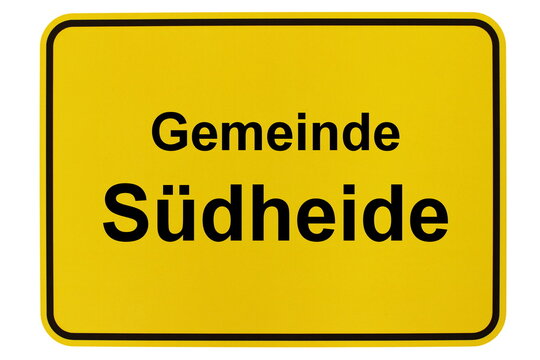 Illustration eines Ortsschildes der Gemeinde S&uuml;dheide in Niedersachsen