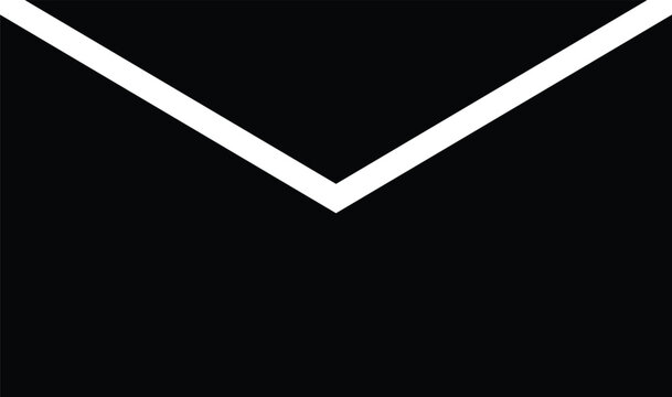 Black and white envelope with sharp corners and triangular flap