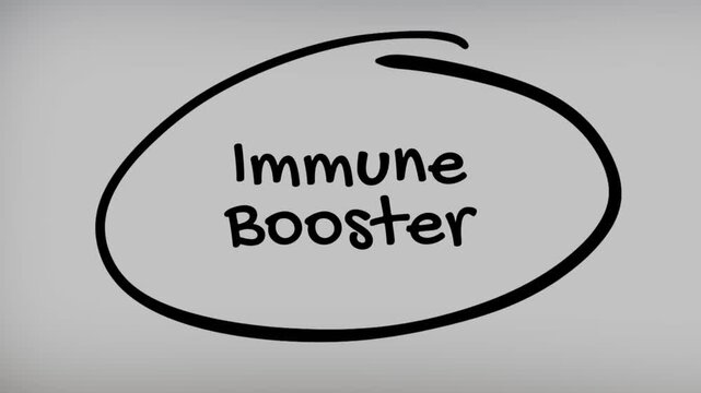 Immune Booster Hand Writing Text on Glass Screen