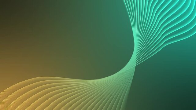 S-shaped neon ribbon wave, Abstract flowing ribbons forming an S-shaped wave animation