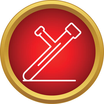 Police tonfa baton icon depicting law enforcement and protection on a red background