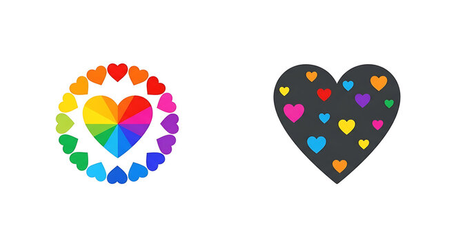 Vibrant multicolored circular pattern with geometric shapes and rainbow hues circle hexagon triangle