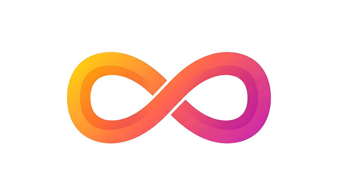 Vibrant orange and purple intertwined infinity loops