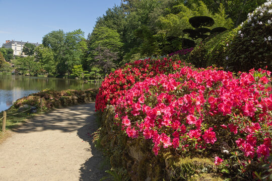 Parc oriental de Maul&eacute;vrier au printemps en France	
