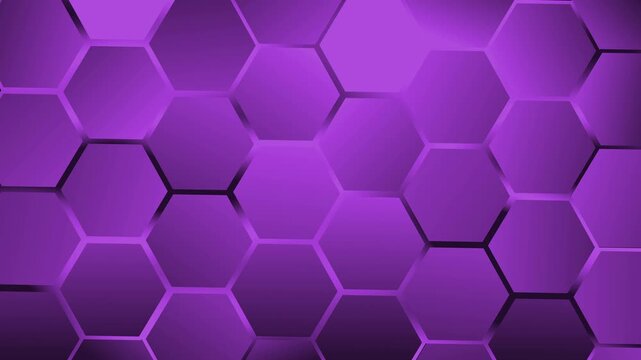 Hexagonal honeycomb background animation, Abstract hexagonal pattern with depth and gradient lighting