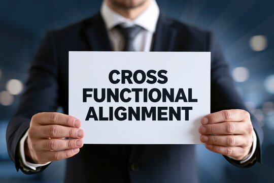 Businessman Promoting Cross-Functional Alignment