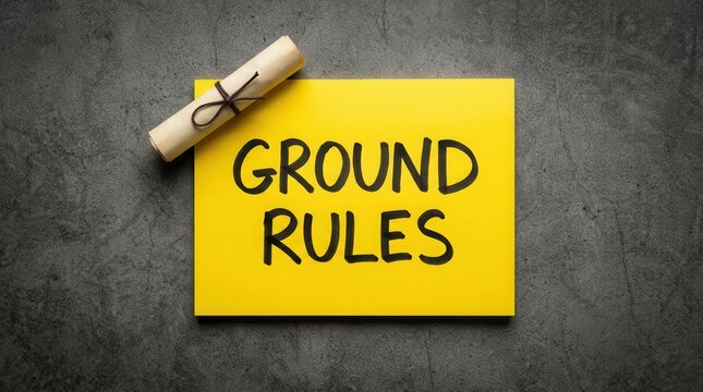 Ground rules instruction note for workplace ethics and professional conduct reminder
