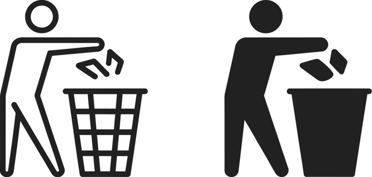 Keep clean icon do not litter sign vector illustration for public awareness, sanitation campaigns, and environmental protection.