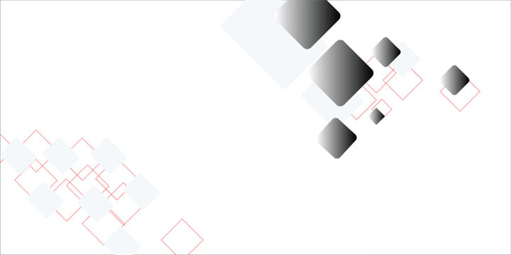 White background with abstract red grey square decoration. Vector illustration for modern presentation background, brochure design, business card background, website slider, landing page