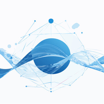An advanced Firefly Digital connection concept using flowing blue lines and geometric nodes, minimal aesthetic design for abstract technology background