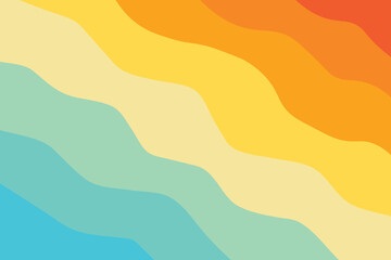 Vibrant wavy rainbow colored background with gradient effect © Apurba