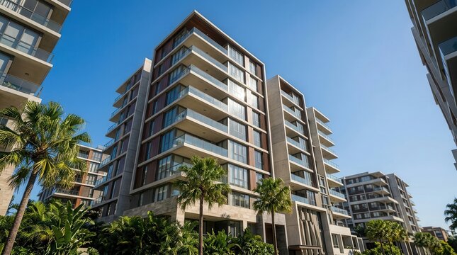 Contemporary residential architecture in Waterloo, Sydney, Australia featuring modern apartment buildings.