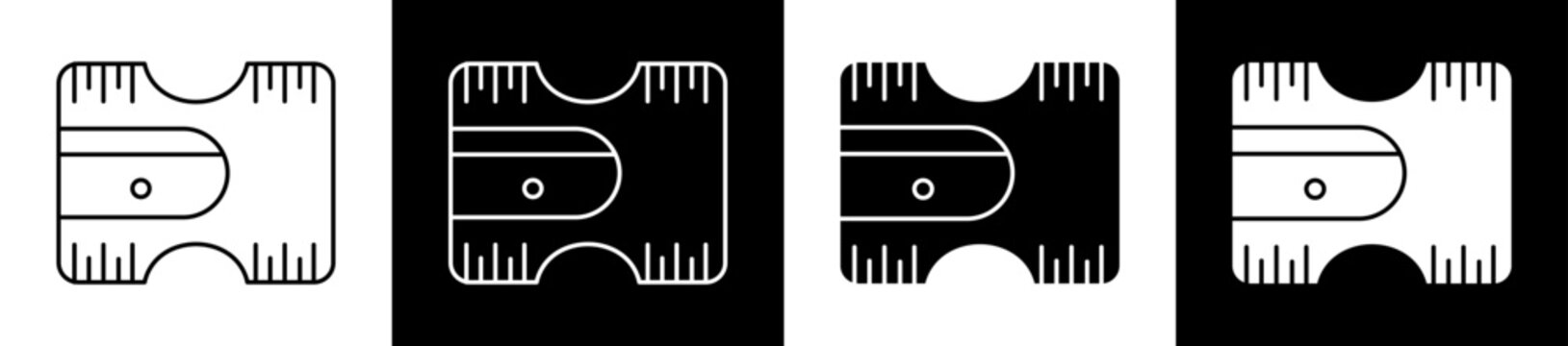 Pencil Sharpener Icon Black And White Vector Illustration.
