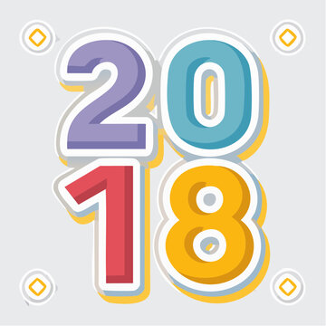 Colorful 2018 Numbers Graphic