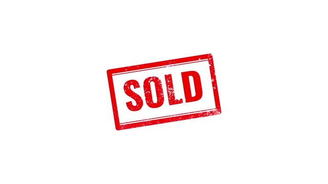 Red sold rubber stamp impression on paper