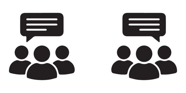 Group Discussion and Team Communication Vector Illustration for Corporate Logo.
