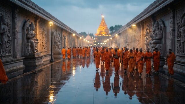 Mahakal Lok Corridor with Shravan Pilgrims &ndash; Ujjain Shiva Temple Journey