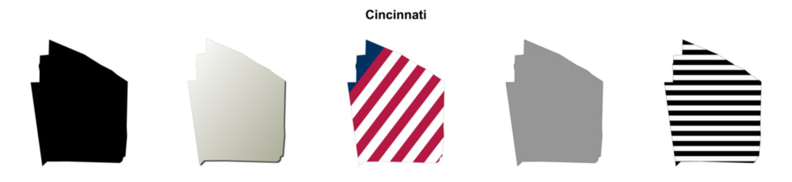 Cincinnati (Arkansas) blank outline map