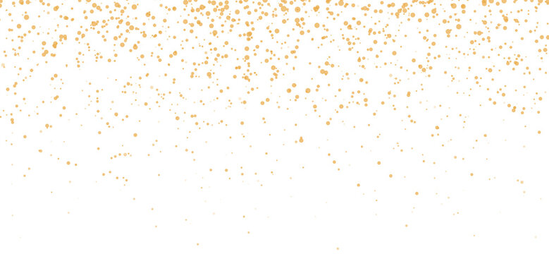 Gold glitter dust particles isolated on transparent background. shimmering sparkle star dust effect. Luxury golden confetti texture for festive design, celebration, decoration, glitter overlay, PNG
