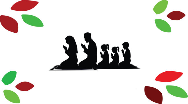 Family's Devotion: A Silhouette of Prayer