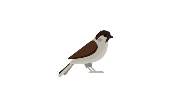 House sparrow bird 3d animation
