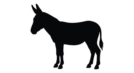 Obraz premium Donkey silhouette against a white background silhouette