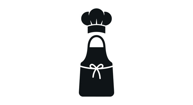 chef hat and apron silhouette