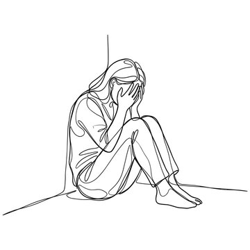 Sad Woman Crying in Corner, Depression, Loneliness, Mental Health, Anxiety, Despair, Solitude