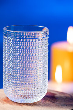 vaso vidrio  largo puntitos 