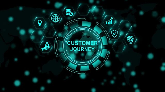 Customer journey, Internet and network concept. Coaching mentoring education business training development. animation