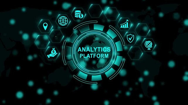 Analytics platform Natural language processing AI Artificial intelligence. Motion graphics of concept. 4k video animation